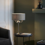 ENDON Highclere 3Lt Table Lamp - Bright Nickel Charcoal