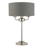 ENDON Highclere 3Lt Table Lamp - Bright Nickel Charcoal