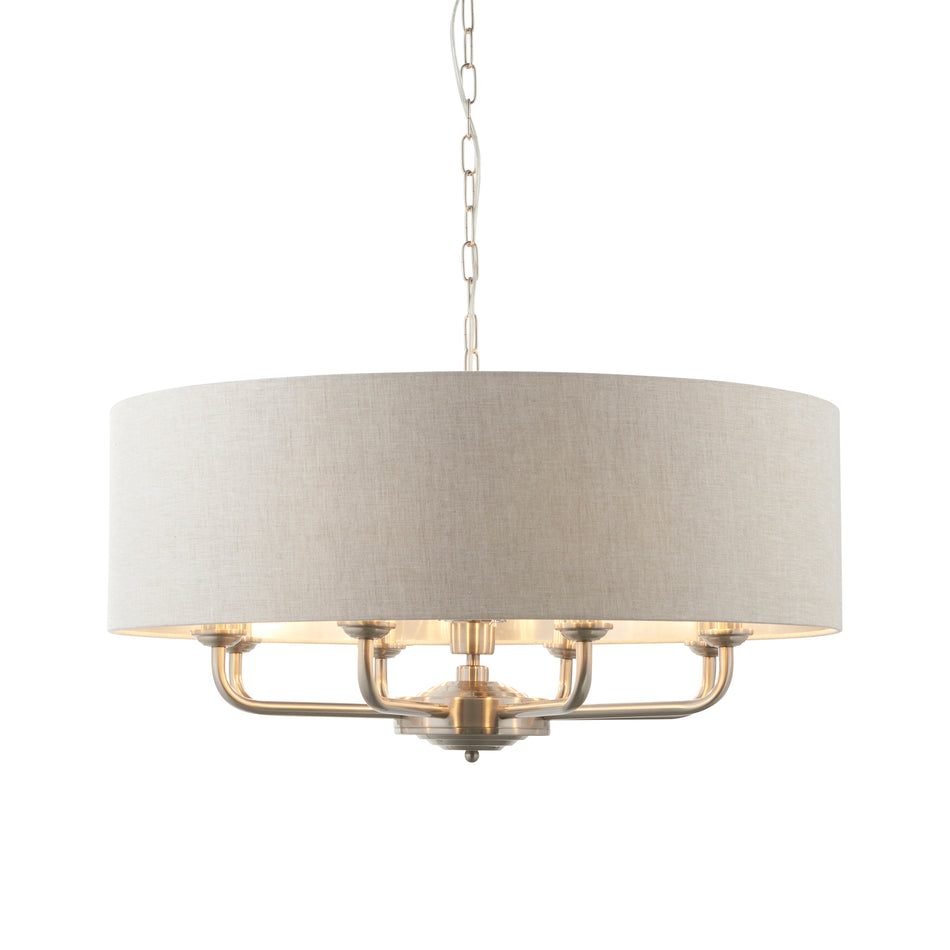 ENDON Highclere 8Lt Pendant - Brushed Chrome Natural