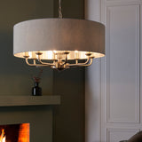 ENDON Highclere 8Lt Pendant - Brushed Chrome Natural