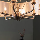 ENDON Highclere 8Lt Pendant - Brushed Chrome Natural