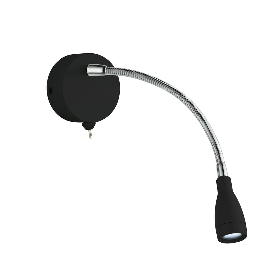 FLEXY Wall Light - Chrome & Matt Black Metal