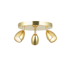 ENDON Porto 3Lt Spotlight - Brushed Satin Gold