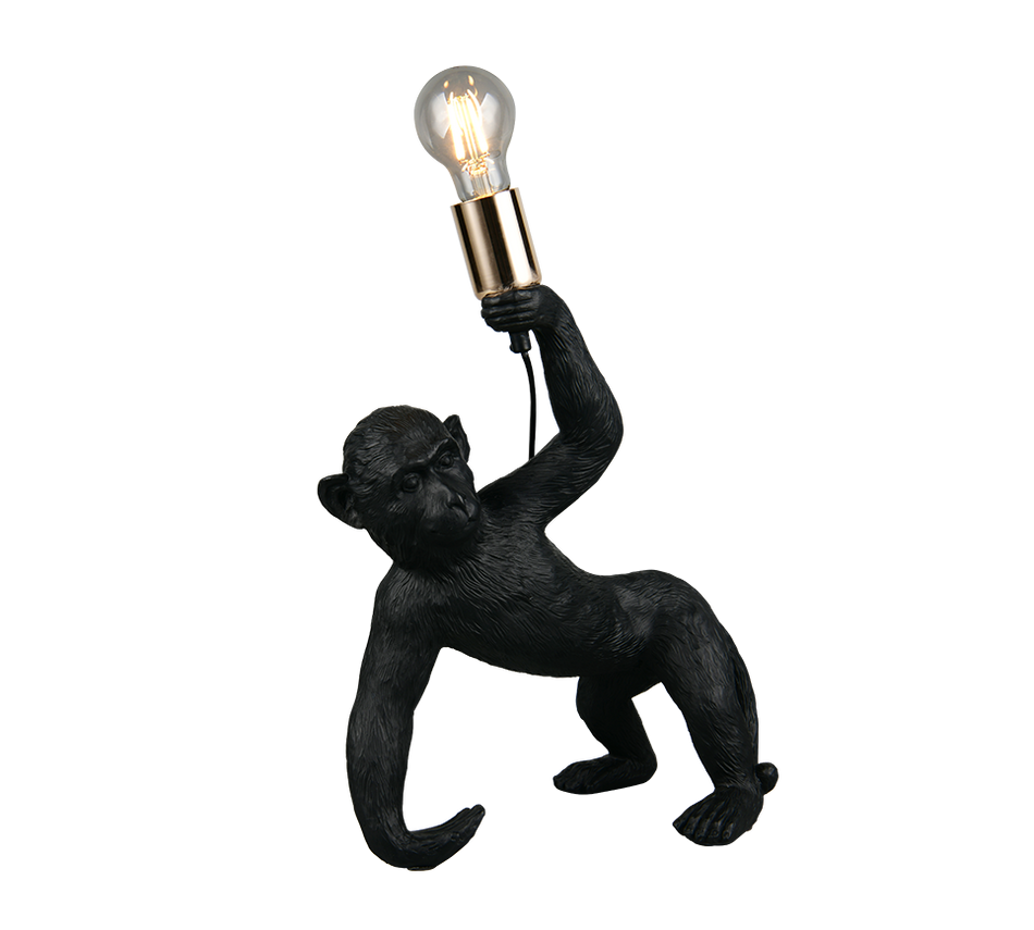 BOBO Monkey Table Lamp – Black or Gold Decorative Table Light