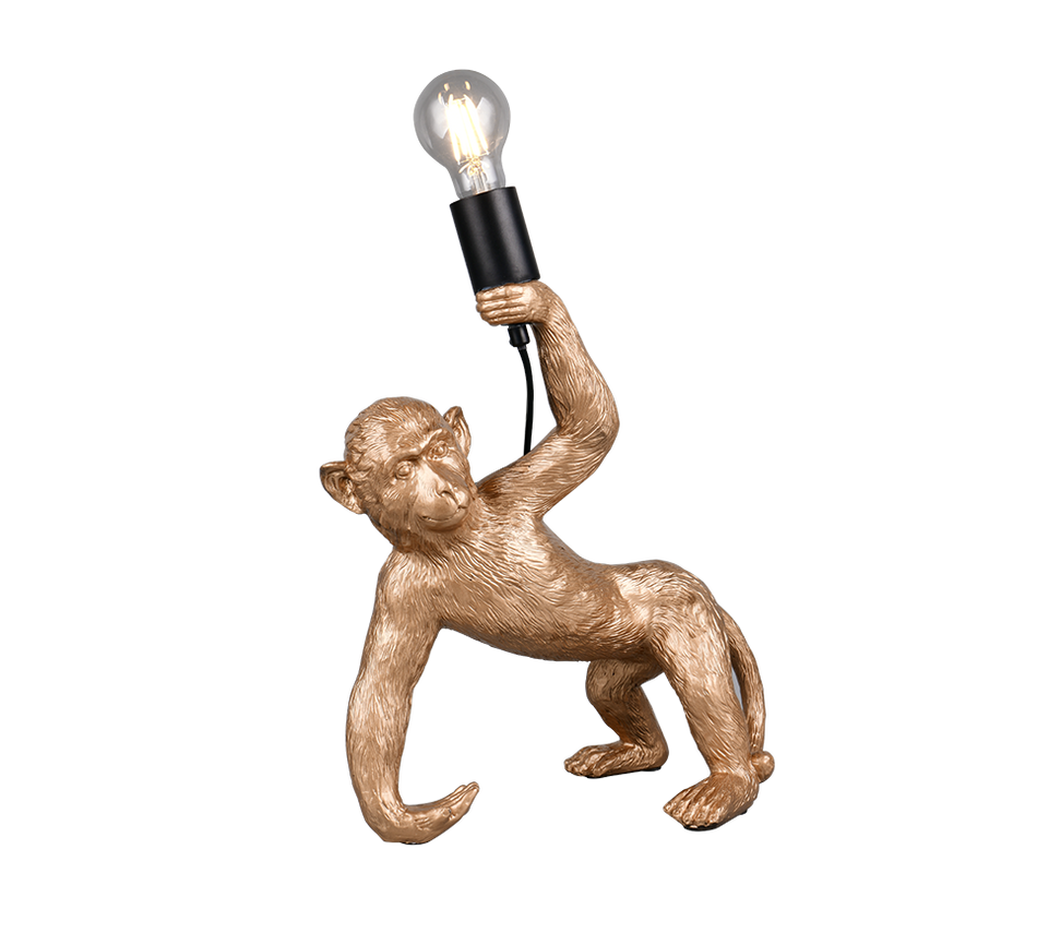 BOBO Monkey Table Lamp – Black or Gold Decorative Table Light