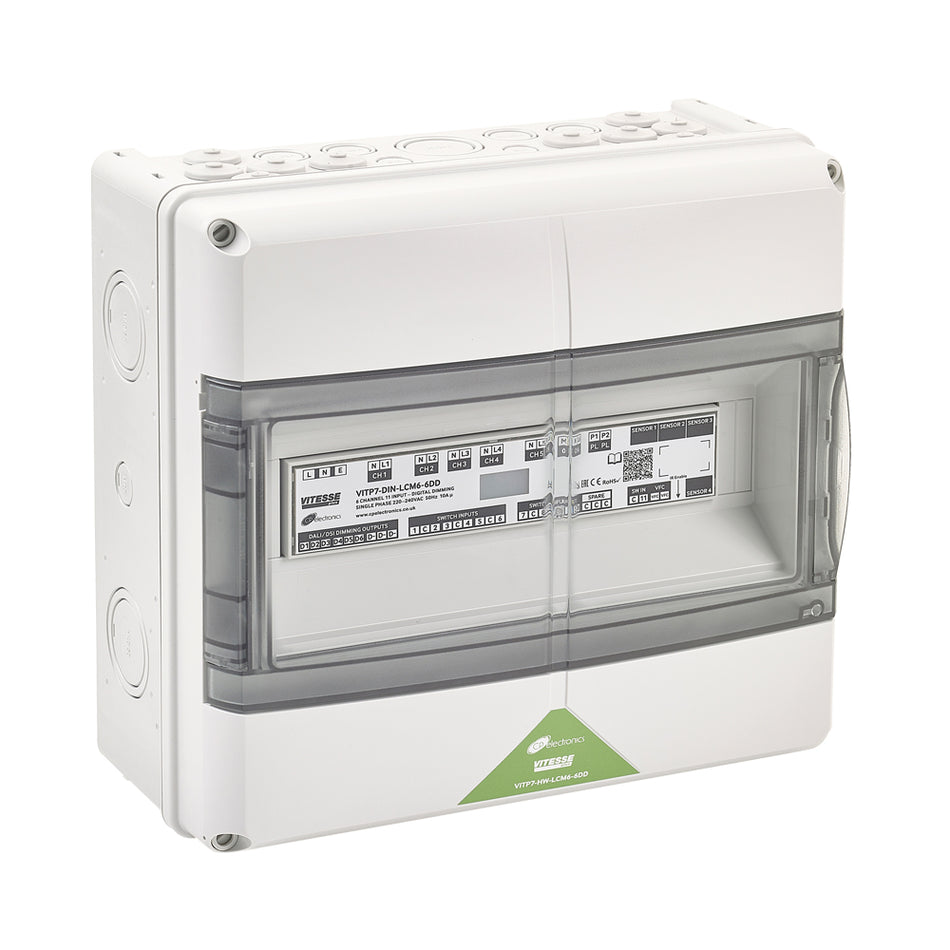 CP Electronics Hardwired LCM 6x DALI/DSI Digital Dimming Channels Housed IP65 Enclosure | VITP7-HW-LCM6-6DD