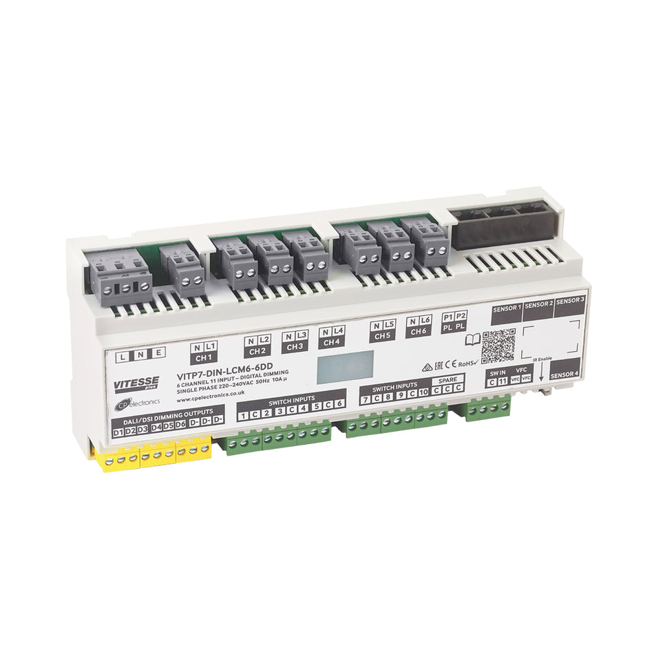 CP Electronics Hardwired LCM 6 x DALI/DSI Digital Dimming Channels | VITP7-DIN-LCM6-6DD