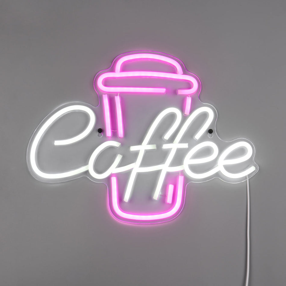 Coffee LED Perspex Wall Light - Pink / White