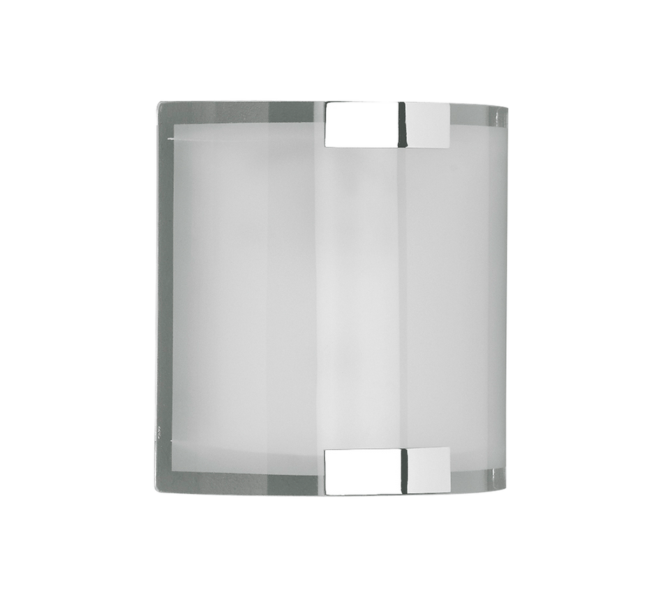 DIVO 1lt Wall Light - Chrome & Matt White Glass