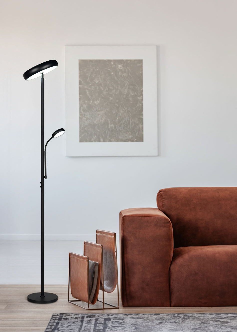 Palermo - Modern LED Floor Lamp with Remote, Colour Selectable