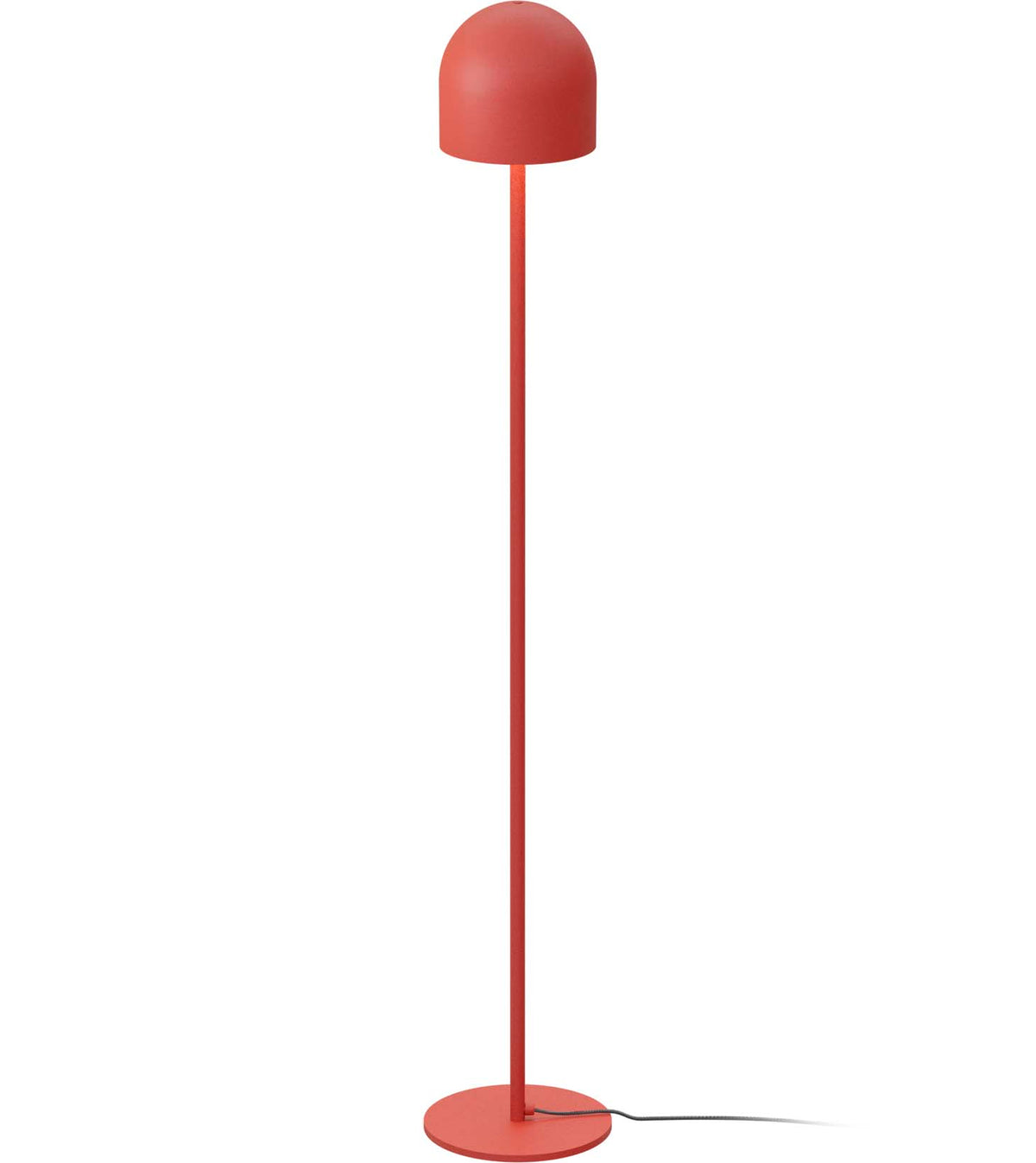 Red floor lamp on a white background