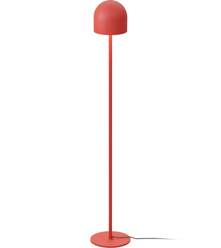 Red floor lamp on a white background