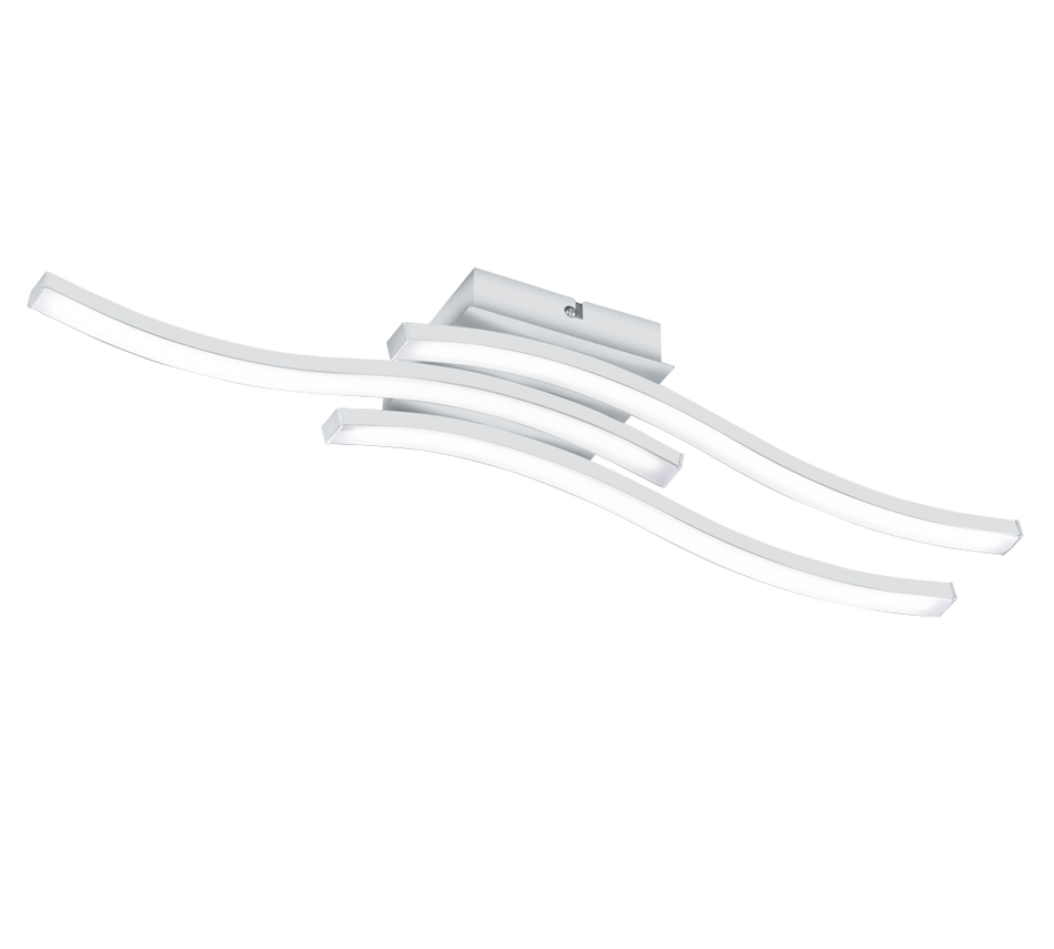 ROUTE LED Ceiling Light – Modern 3-Light Curved Ceiling Light in Matt White