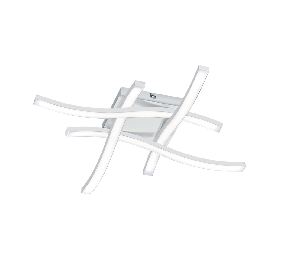 ROUTE LED Ceiling Light – Modern 4-Light Curved Ceiling Light in Matt White