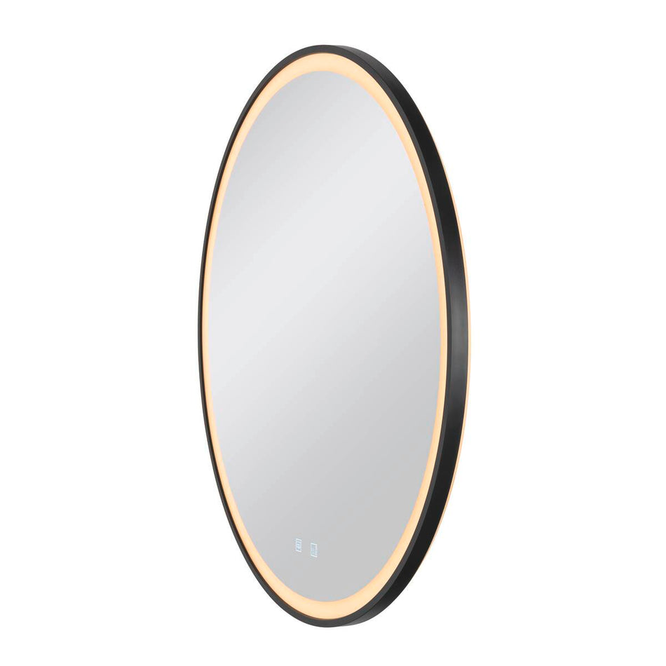 SLV TRUKKO 80 mirror Ø 80 cm, chrome, black edge
