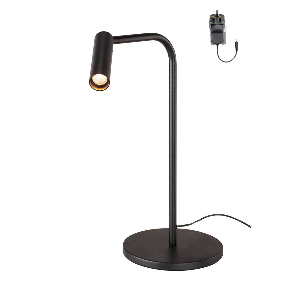 KARPO TL LED Indoor table lamp, black, 3000K, incl. UK Plug
