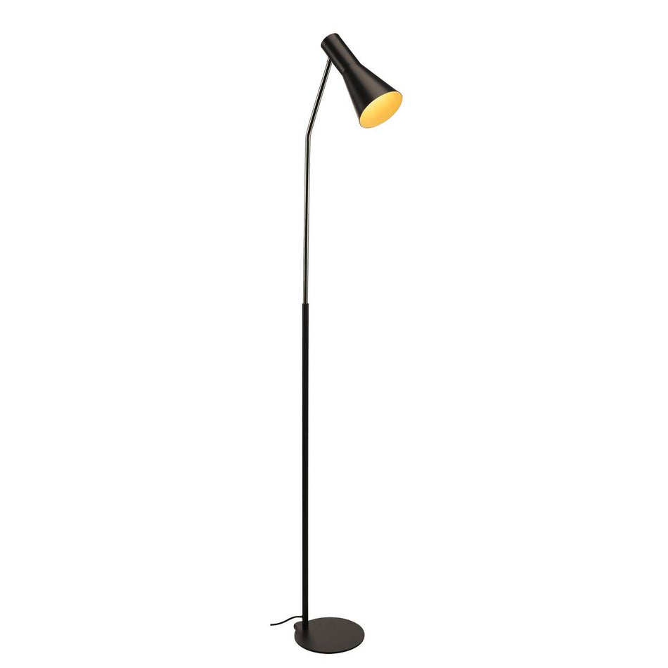 PHELIA Floor Lamp, Black Metal, Modern Conical Style