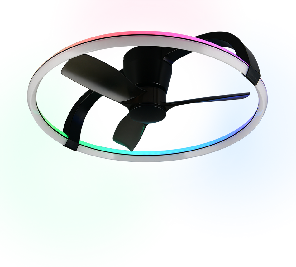 RGBW LED Ceiling Fan, Remote Control, Colour Selectable via App | Stockholm