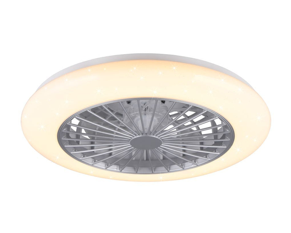 RGBW LED Integrated Ceiling Light with Fan, RC, Colour Select - Stralsund