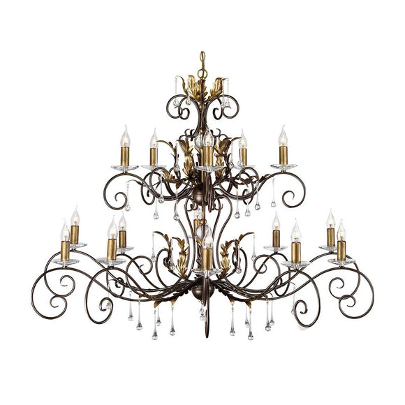 ELSTEAD Lighting Amarilli 15 Light Chandelier - Bronze with Gold Patina