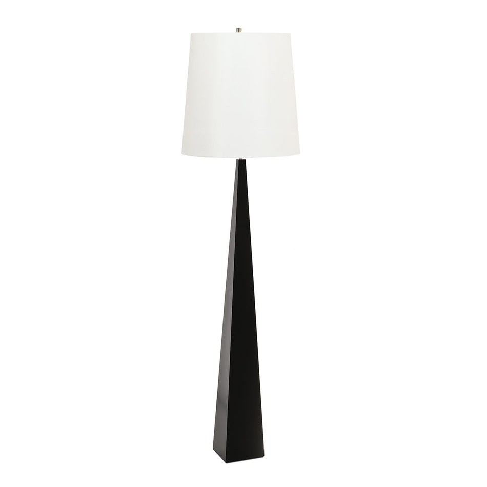 Ascent 1 Light Floor Lamp with White Shade - Black