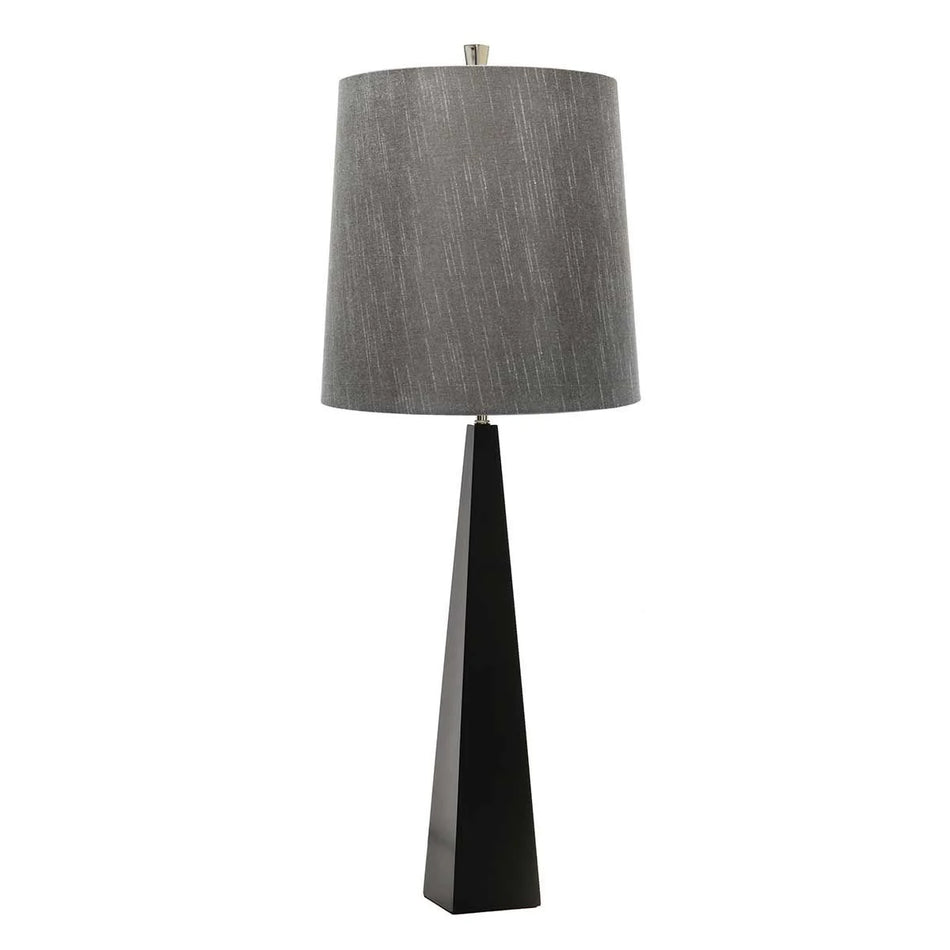 Ascent 1 Light Table Lamp with Dark Grey Shade - Black
