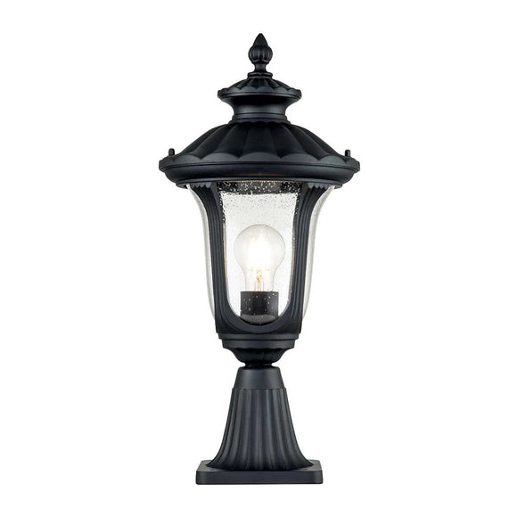 ELSTEAD Lighting Chicago 1 Light Small Pedestal Lantern - Textured Black