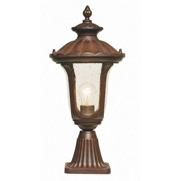 ELSTEAD Lighting Chicago 1 Light Small Pedestal Lantern - Bronze - Rusty Bronze Patina