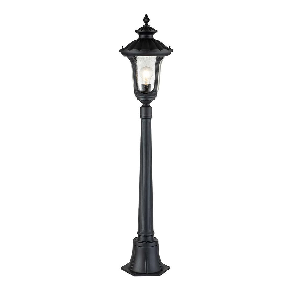 Chicago 1 Light Small Pillar Lantern - Textured Black