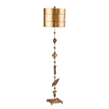 ELSTEAD Lighting Fragment 1 Light Floor Lamp - Aged Gold with Gold Leaf and Umber Glaze Shade