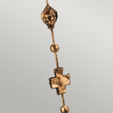 ELSTEAD Lighting Fragment 1 Light Floor Lamp - Aged Gold with Gold Leaf and Umber Glaze Shade