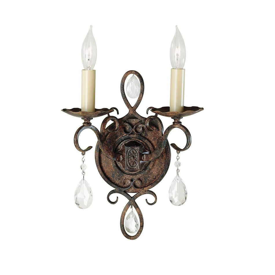 Chateau 2 Light Wall Light - Mocha Bronze
