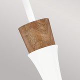 ELSTEAD Lighting Darwin 1 Light Pendant - Matte White with Wood accent
