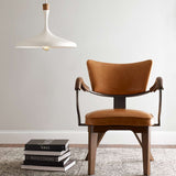 ELSTEAD Lighting Darwin 1 Light Pendant - Matte White with Wood accent