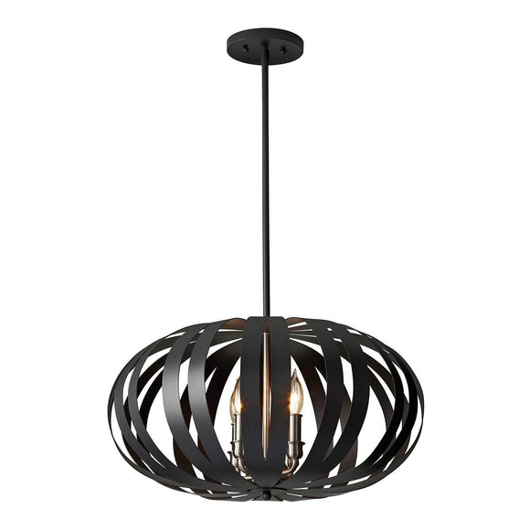 Elstead Lighting Woodstock 4 Light Medium Chandelier - Textured Black