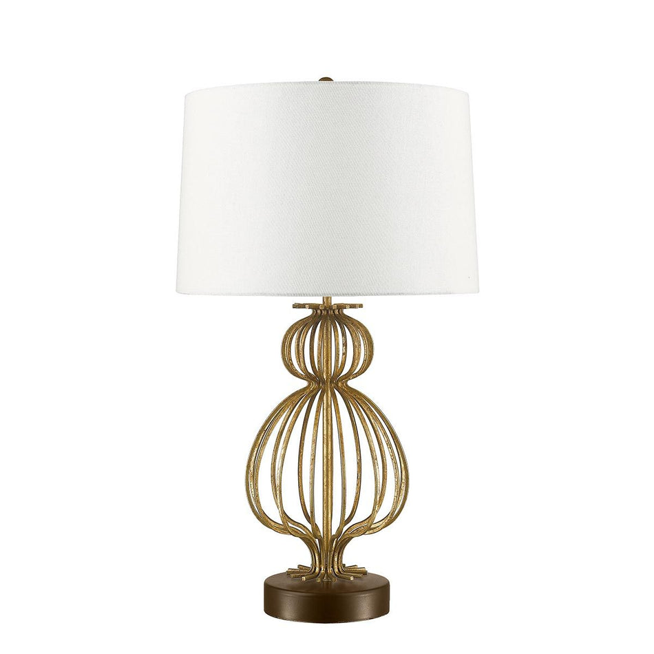 Lafitte 1 Light Table Lamp - Distressed Gold with Cream Shade