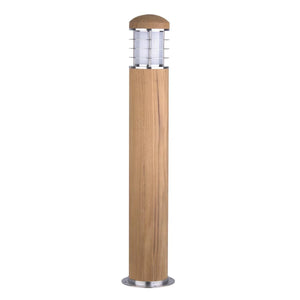 ELSTEAD Lighting Poole 1 Light Bollard - Teak and Stainless Steel