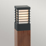 ELSTEAD Lighting Halmstad 1 Light Medium Wooden Bollard - Black