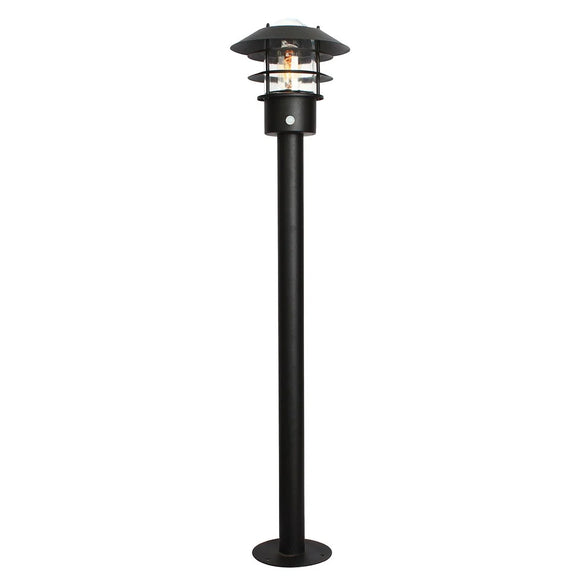 ELSTEAD Lighting Helsingor 1 Light Bollard Lantern with PIR - Black