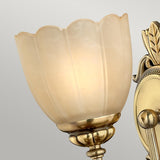 ELSTEAD Lighting Isabella 1 Light Wall Light - Burnished Brass, Etched amber glass