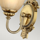 ELSTEAD Lighting Isabella 1 Light Wall Light - Burnished Brass, Etched amber glass