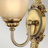 ELSTEAD Lighting Isabella 1 Light Wall Light - Burnished Brass, Etched amber glass