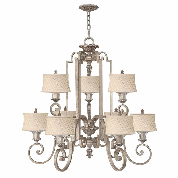 ELSTEAD Lighting Kingsley 9 Light Chandelier - Silver Leaf