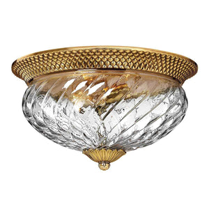 ELSTEAD Lighting Plantation 3 Light Flush - Burnished Brass