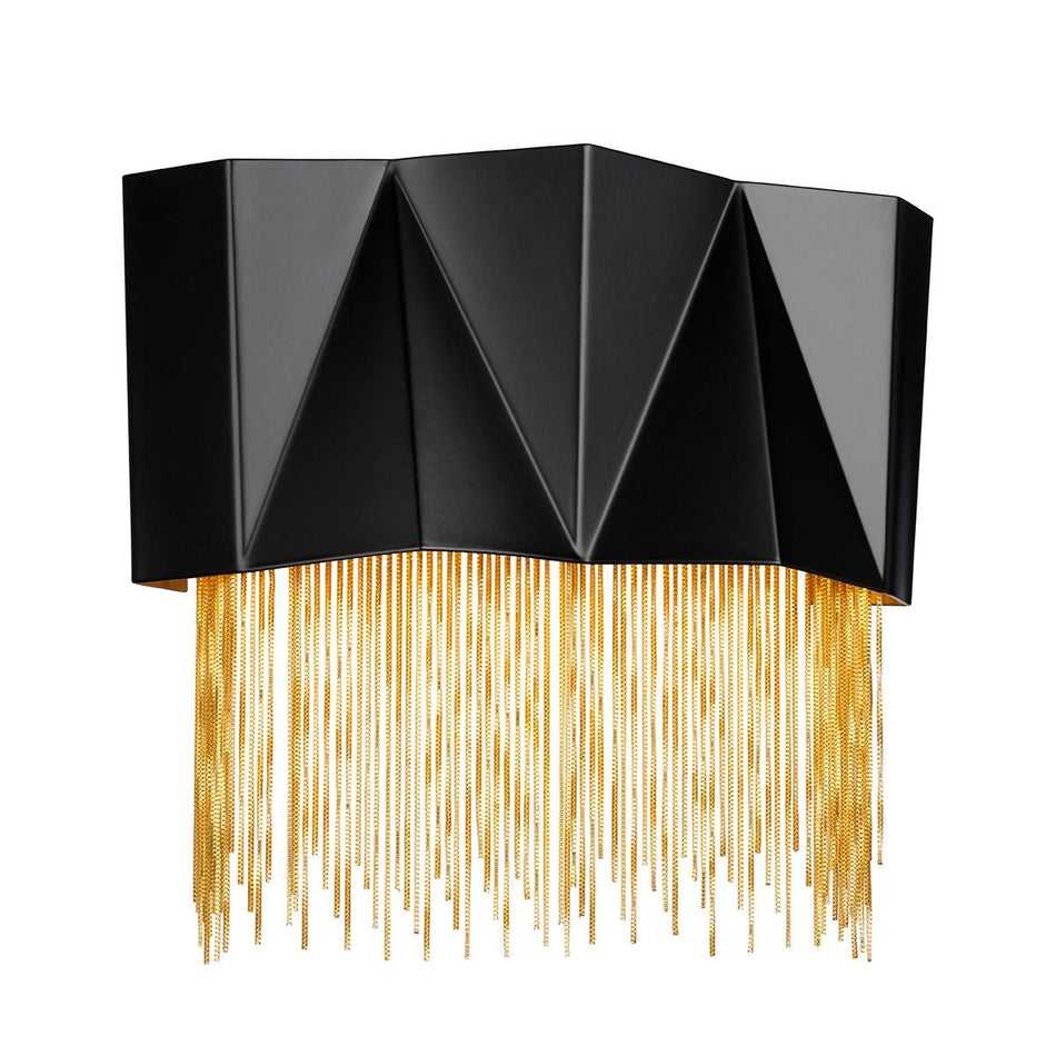 Zuma 3 Light Wall Light - Satin Black/ Gold