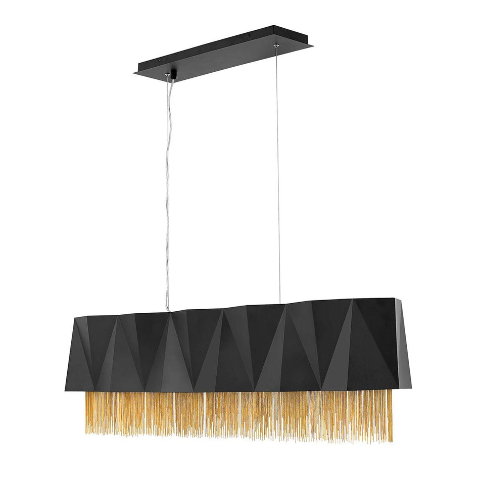 Zuma 6 Light Pendant - Satin Black/ Gold