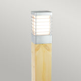 ELSTEAD Lights Halmstad Large Bollard Natural Wood & Galvanised