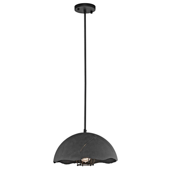 ELSTEAD Lighting Fracture 1 Light Pendant - Weathered Zinc