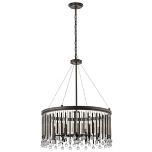 ELSTEAD Lighting Piper 6 Light Chandelier/Pendant - Espresso/Chrome