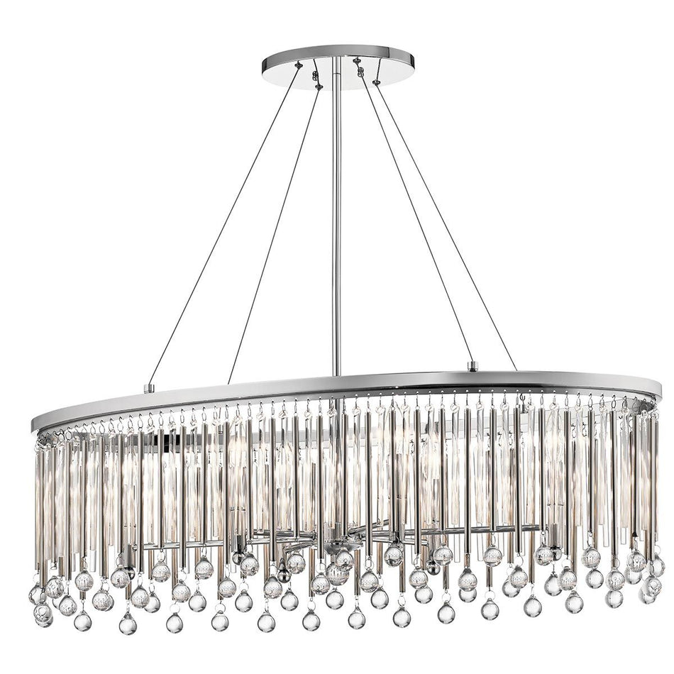 ELSTEAD Lighting Piper 6 Light Oval Chandelier/ Pendant - Polished Chrome